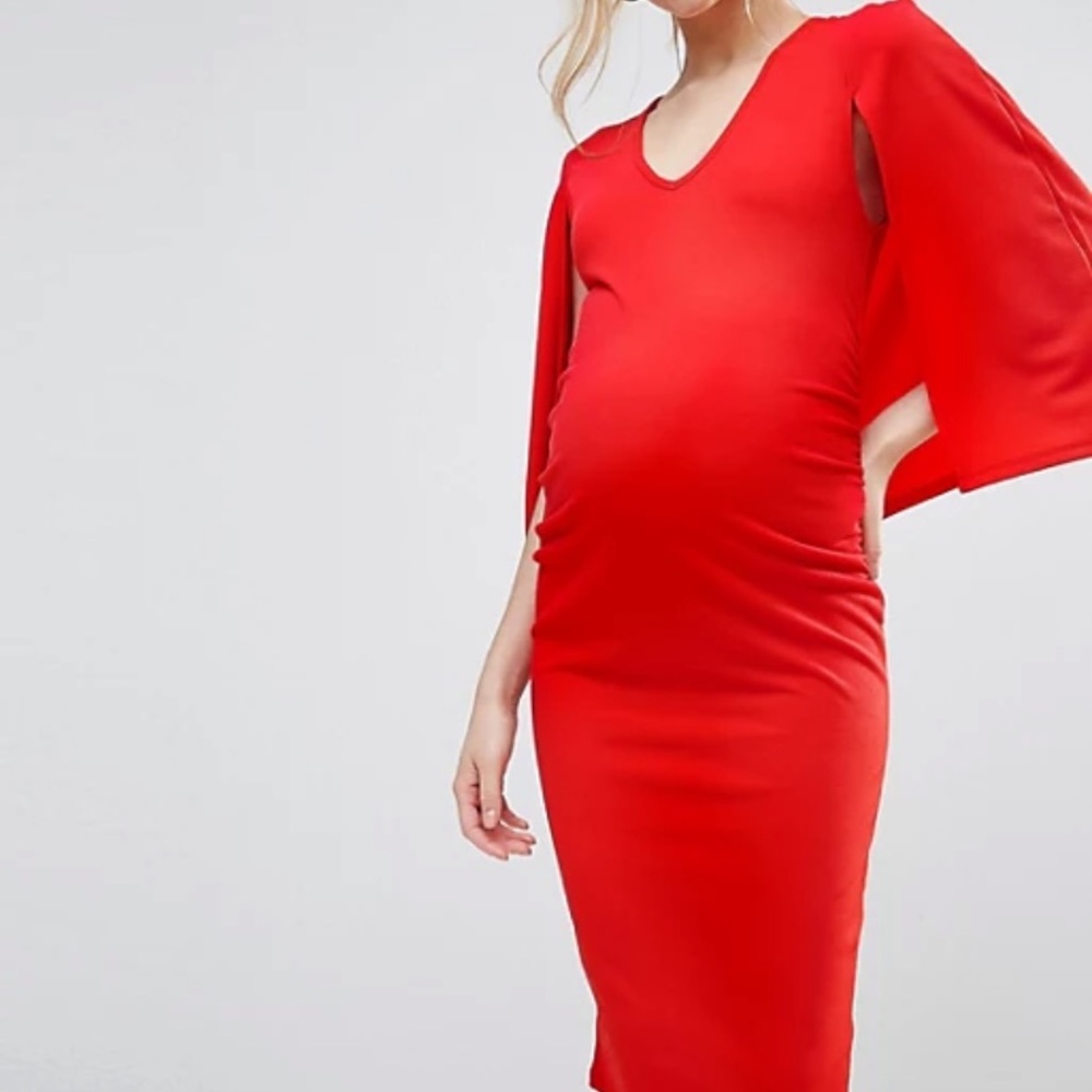Red maternity dress